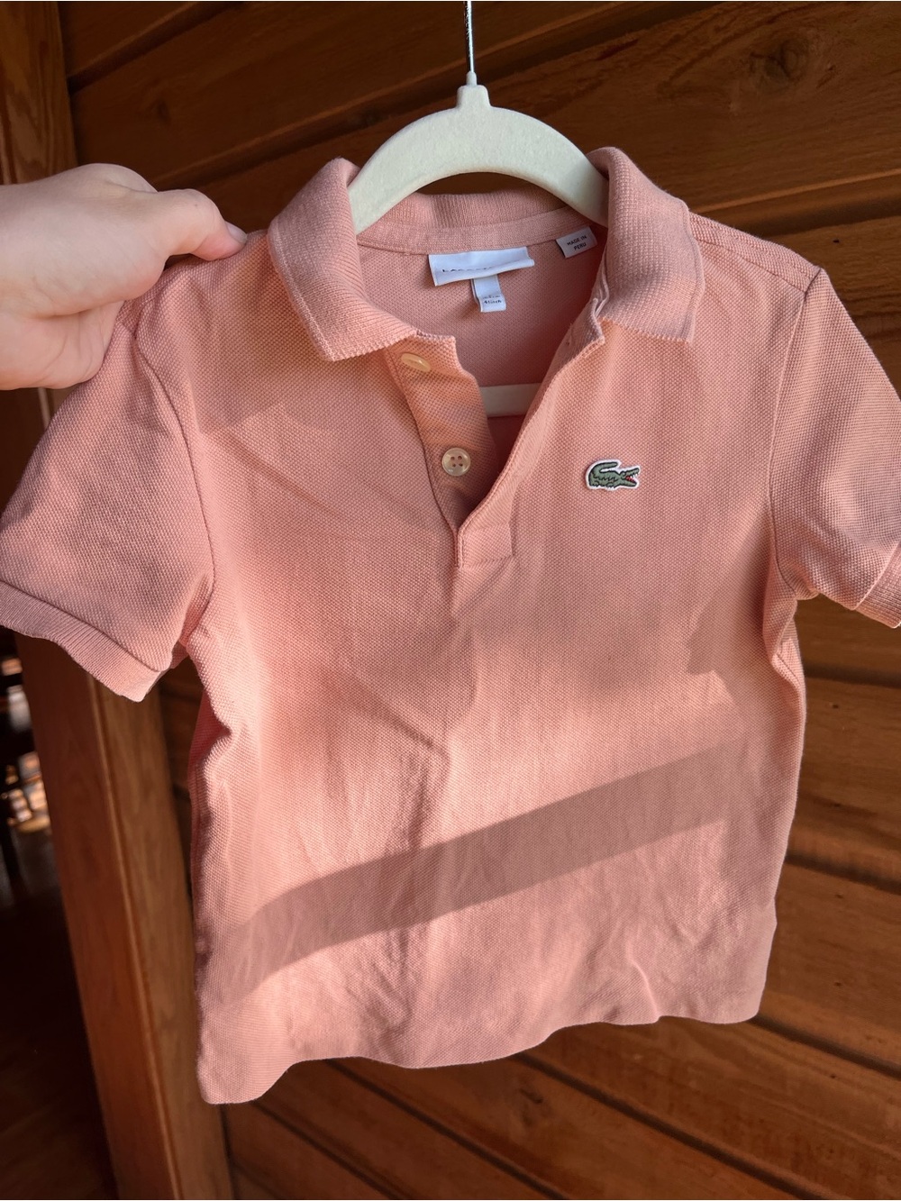 LACOSTE - Kids Peach Polo Shirt 4T